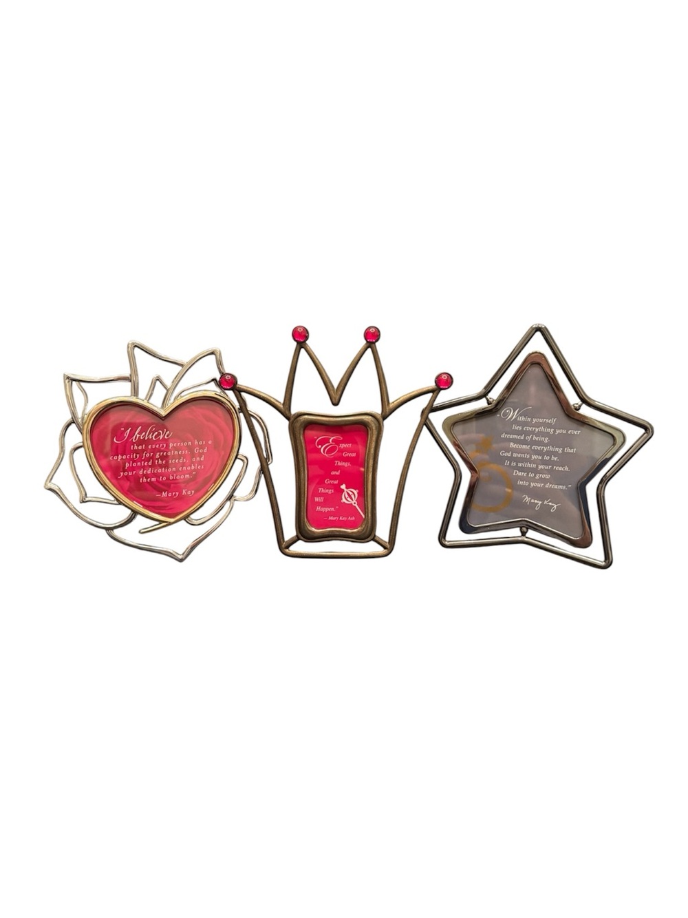 Mary Kay Bundle of (3) Frames with Quote Graphics Crown Star Rose Photo Frames